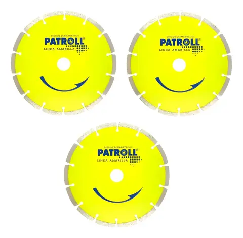 DISCO SEGMENTADO 9" 230 mm PATROLL L. amarilla x 3 unidades