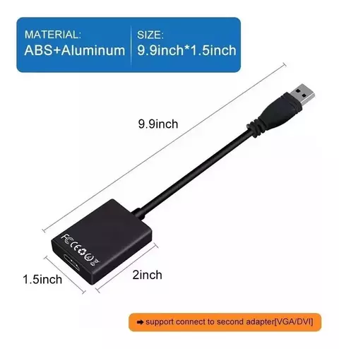 Adaptador Usb para Hdmi, Usb 3.0, Hdmi 1080p, It-Blue LE-4116