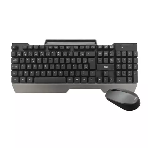 Kit Teclado E Mouse Sem Fio Office Tm406 Oex Cor do teclado Cinza