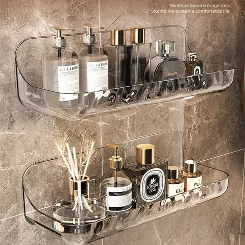 Prateleira de Acrílico Sem Furos para Banheiro