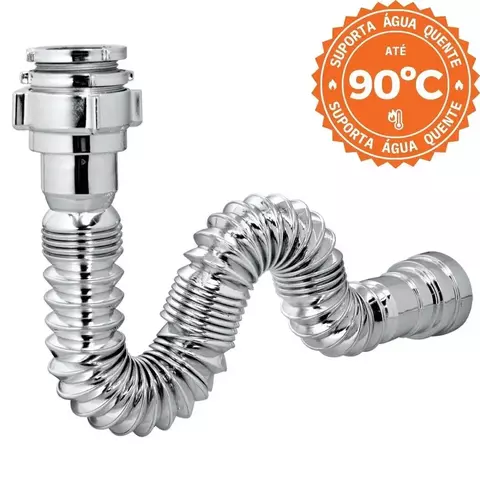 SIFÃO SANF. UNIVERSAL C/ CANOPLA METALIZADO- MARCA: ASTRA CÓD. SSUM2/CN - comprar online