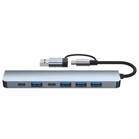 USB C Hub USB Splitter 7 em 1 Extensor USB com 4 portas USB 1 porta USBC Leitor