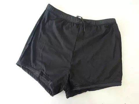 Sunga Boxer Juvenil ajustável na cintura - Moda Praia (Preto) Super discreta e