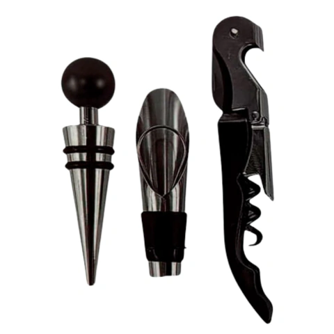 Kit de Vinho de Metal | com Estojo 3 Peças | 7899670823520 | Uny Gift