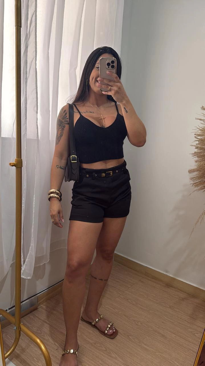 Cropped de Trico com Alcinha