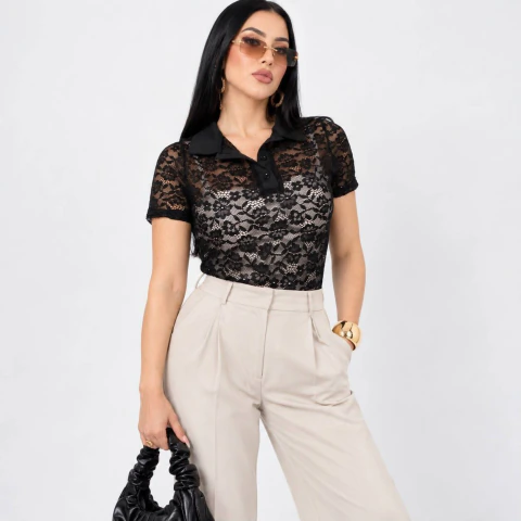 Blusa Encaje Negro