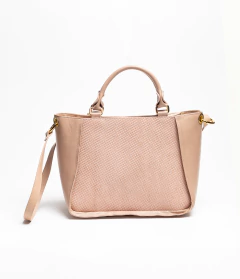 Bolsa Tote Estruturada com Alça Tiracolo Nude - comprar online