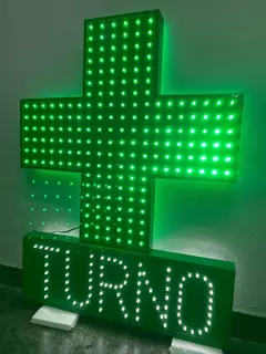 Combo: Cruz Led Farmacia 60x60cm + Cartel Led Turno 60x20cm - comprar online