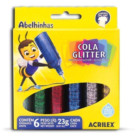 COLA GLITTER C/06 CORES 23G - ACRILEX