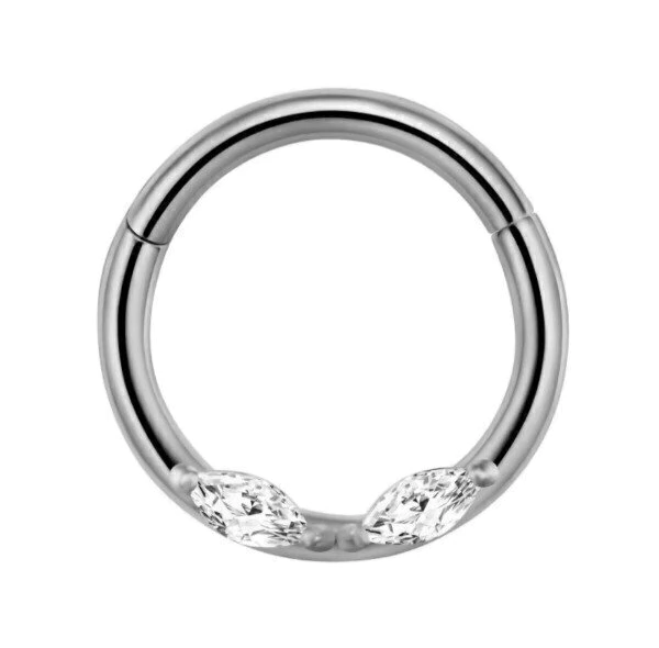 Piercing Clicker Sin Fin Hojas Cristales