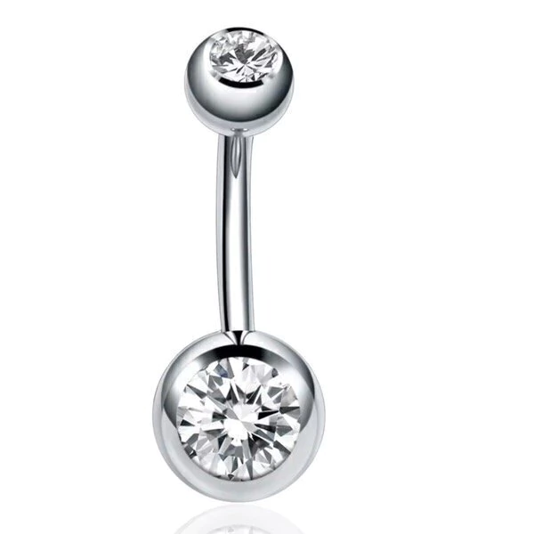 Piercing Ombligo Doble Strass Titanio