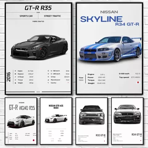 Pósters Autoadhesivos | Nissan Skyline GTR (R32 / R34)