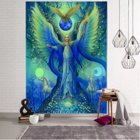Deusa nórdica ocupando tapeçaria decorativa mandala boêmio tapeçaria art dé