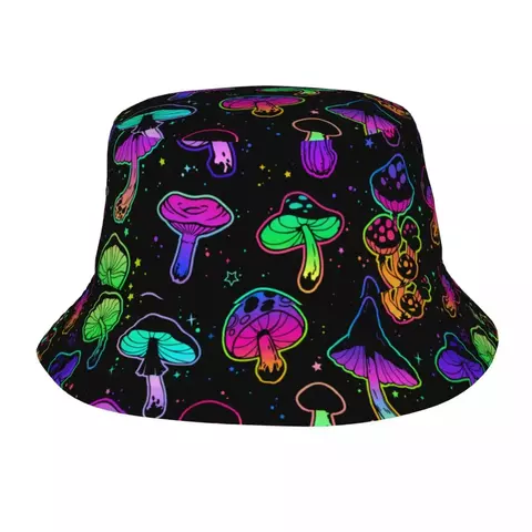 Cogumelos psicodélicos balde chapéus vocação escapamento headwear merch pesc
