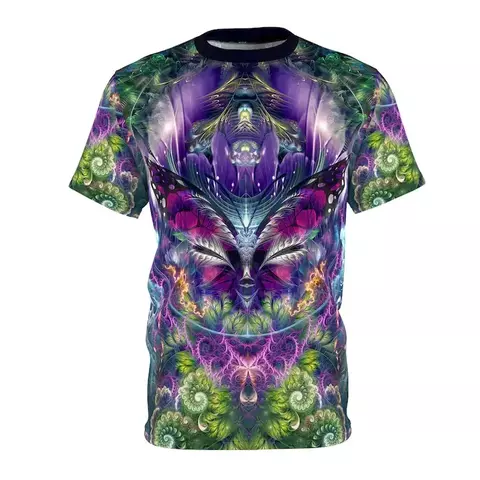 Fantasia borboleta arte visionária camiseta premium psytrance festival rave cam