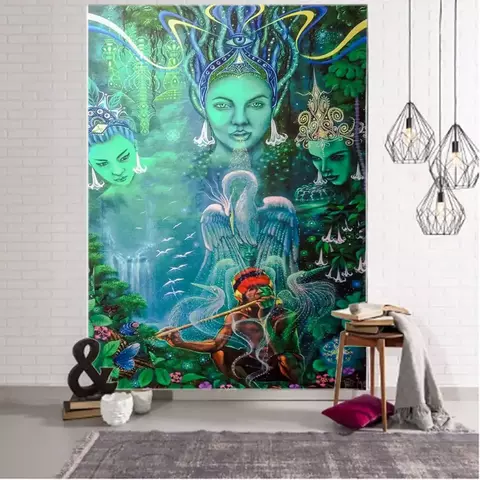 Fantasia fundo decorativo tapeçaria datura boêmio hippie tapeçaria decorativa