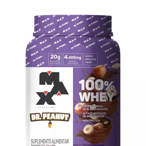 100% Whey Dr. Peanut Max Titanium (900g) Avelã - comprar online