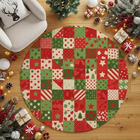 Tapete de natal redondo tapete de natal feliz natal presente de natal decoraçã