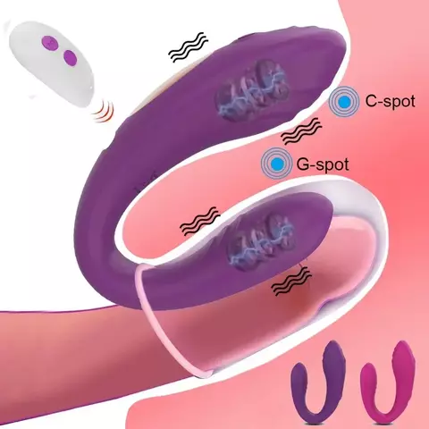 Vibrador de controle remoto feminino tipo u vibrador clitóris estimular ponto g
