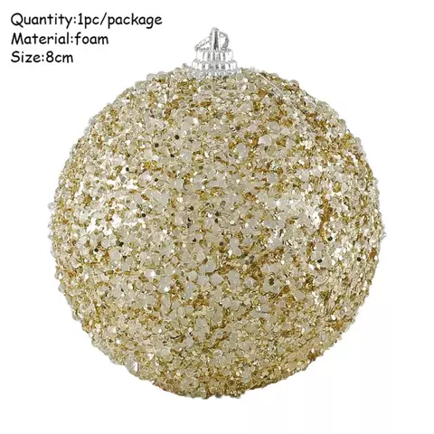 1/2 pçs 8cm árvore de natal ornamento bola ano novo natal árvore glitter cris