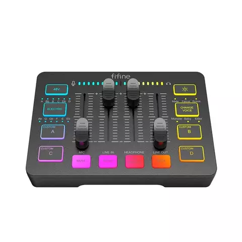 Mixer de Áudio para Streaming Fifine AmpliGame SC3 | PIXEL8bits