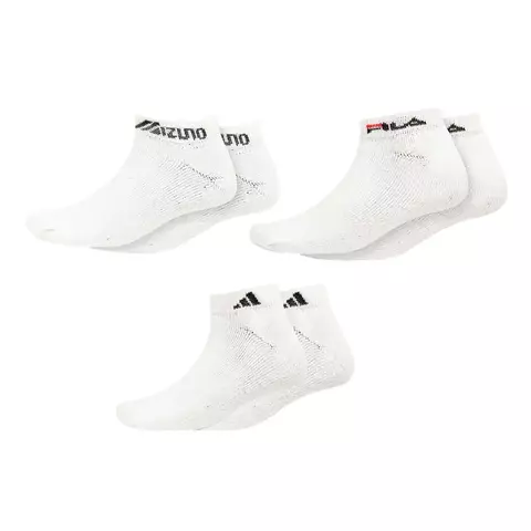 Kit 3 pares Meia Soquete Branca Marcas Sortidas