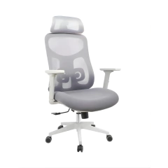 Cadeira Presidente Ergonômica Everest NR17 com Braços 3D e Apoio de Cabeça Cinza