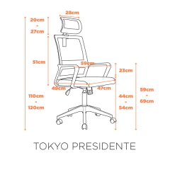 Cadeira Presidente Tokyo Ergonômica com Tela Mesh e Sistema Relax para Escritório - loja online