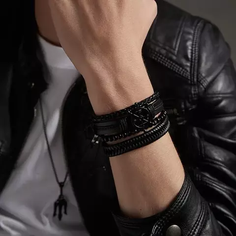 Kits Pulseiras de Couro Premium