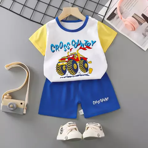 Conjuntos infantil unisex - camiseta e shorts 2 peças