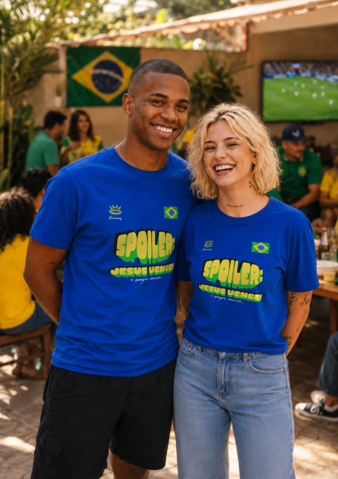 Kit 2 Camisetas Ultra Macias Brasil Casal Jesus