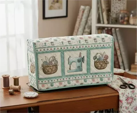 Painel Capa de máquina de costura MINI MÁQUINAS - Fuxicos e Fricotes (Tecido Digital 100% algodão ) - comprar online