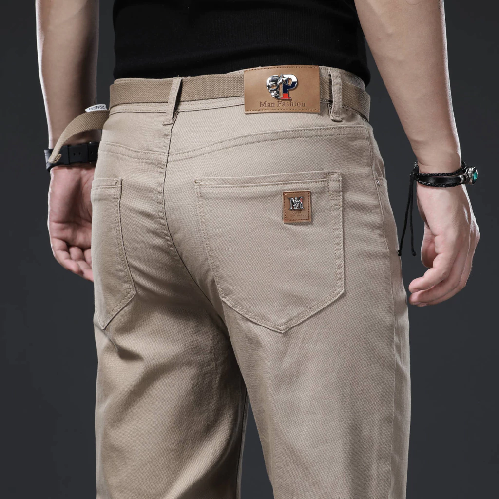 Calça casual masculina versátil, simples, solta, elástica, primavera