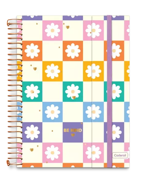 CADERNO COLEGIAL CRIAT 63G 80FLS ELAST ABA BE KIND - comprar online
