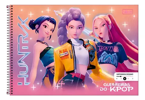 Caderno de desenho e cartografia Guerreiras do Kpop 80F - comprar online