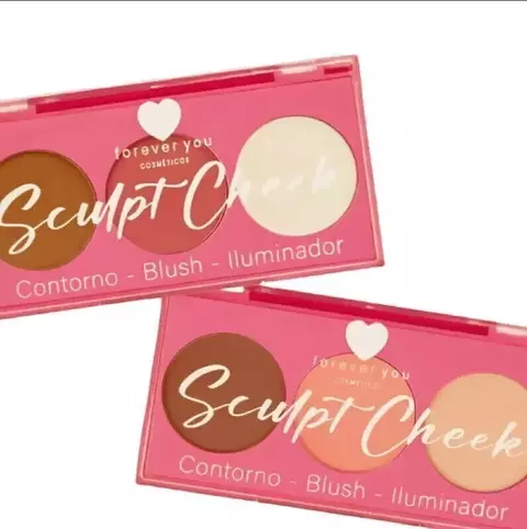 Trio Contorno, Blush e Iluminador Sculpt Check Forever You - comprar online