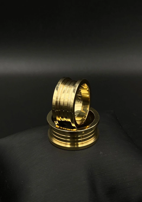 ALIANÇA BVLGARI 10MM 3 FRISOS - 100% MOEDA ANTIGA - comprar online
