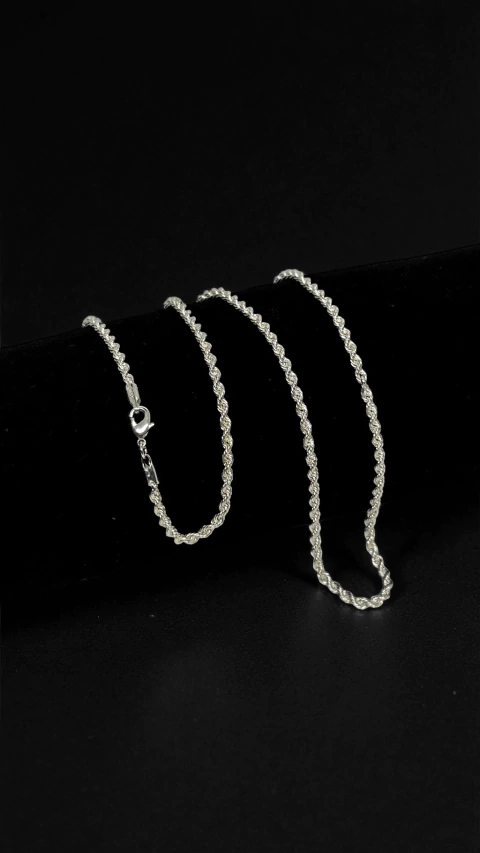 CORRENTE ELO BAIANO 4MM FECHO LAGOSTA - BANHADA A PRATA 925 - comprar online