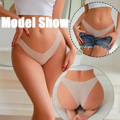 6 pçs calcinha de cintura baixa plus size sem costura calcinha de seda - comprar online