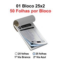 Blocos e Talões 10,5x15cm 25 Folhas Autocopiativo Ap 56g 25x2 - 1x0
