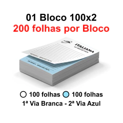 Blocos e Talões 10,5x15cm 100 Folhas Autocopiativo 56g 100x2 - 1x0