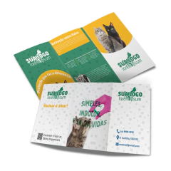 Folders e Mala Direta Couchê 150g Sem Verniz 300x150mm 2 Dobras - 4x4 - comprar online