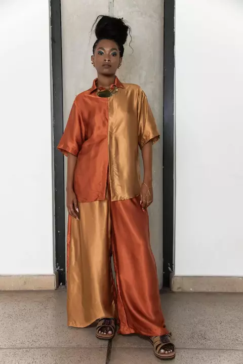 Calça Bicolor Cobre