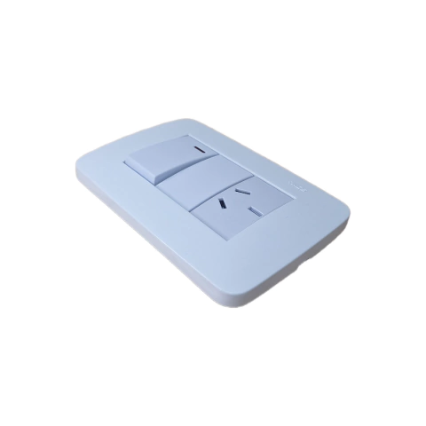 Llave De Luz Punto y Toma Soma Completa Modelo Due Blanco