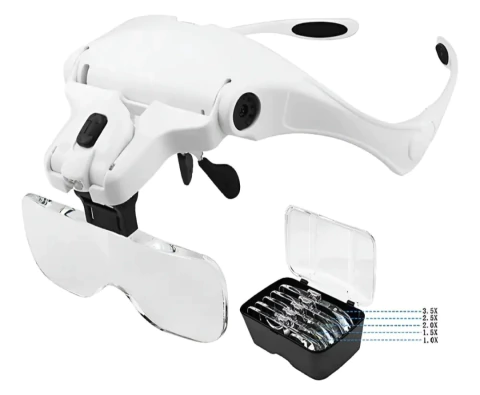 Lupa Vincha con Luz LED Ajustable + Lentes 3.5x