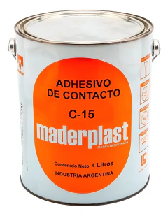 Adhesivo de contacto Maderplast C-15 x 4 lts Ideal Alfombras, Telas , Cesped SIntetico