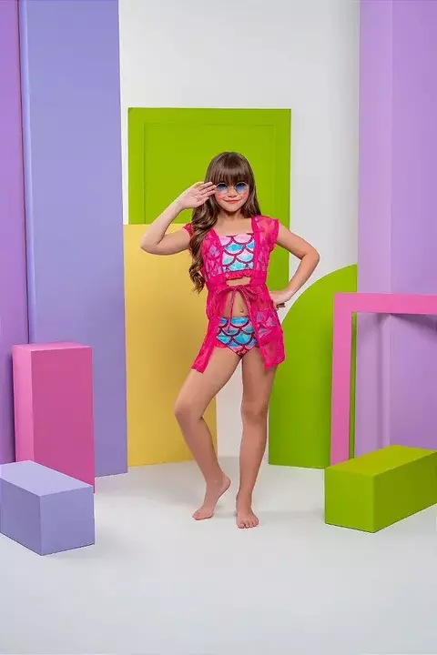 Saída de praia corações Pink - comprar online