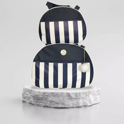 Kit Bolsa Maternidade 2 Peças Listras Marinho - comprar online