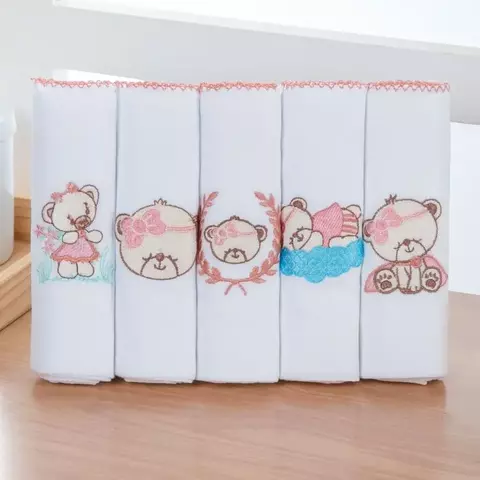 Kit Fralda bordada Aconchego Ursa na Nuvem - comprar online