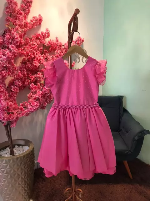 Vestido Infantil de Festa Rosa Pink Tule - comprar online